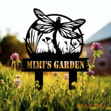 Custom Dragonflies Metal Sign With Stake Decor Dragonfly Metal Yard Stake Mom’s Garden Metal Stake Sign Dragonfly Lover