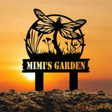 Custom Dragonflies Metal Sign With Stake Decor Dragonfly Metal Yard Stake Mom’s Garden Metal Stake Sign Dragonfly Lover