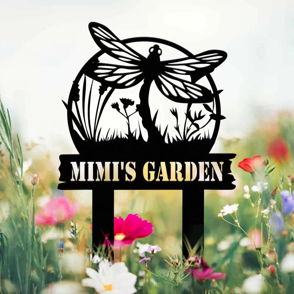 Custom Dragonflies Metal Sign With Stake Decor Dragonfly Metal Yard Stake Mom’s Garden Metal Stake Sign Dragonfly Lover