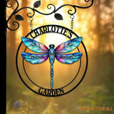 Custom Dragonfly Garden Metal Sign Dragonfly Garden Sign Personalized Garden Decor Custom Garden Name Sign Dragonfly