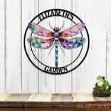 Custom Dragonfly Garden Sign | Personalized Metal Garden Decor Custom Name Sign Dragonfly Wall Art - Gift For Gardener