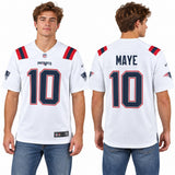 Custom Drake Maye New England Patriots Fan Inspired Player Game Jersey - White