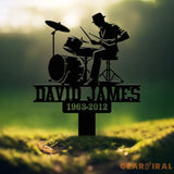 Custom Drummer Metal Memorial Stake Personalized Drum Player Name Sign Grave Marker Remembrance Stake Sympathy Gifts