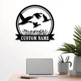 Custom Duck Hunting Metal Sign with LED Light Personalized Hunter Name Sign Duck Cabin Decoration Housewarming Gifts
