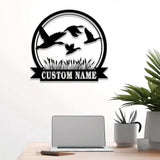 Custom Duck Hunting Metal Sign with LED Light Personalized Hunter Name Sign Duck Cabin Decoration Housewarming Gifts