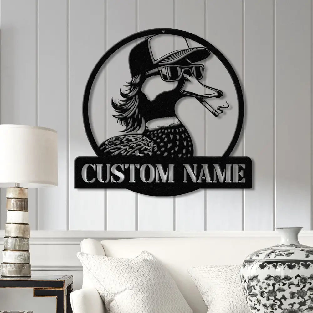 Custom Duck Metal Wall Art with LED Lights Personalized Duck Name Sign Rustic Wall Decor Man Cave & Cabin Decor Unique