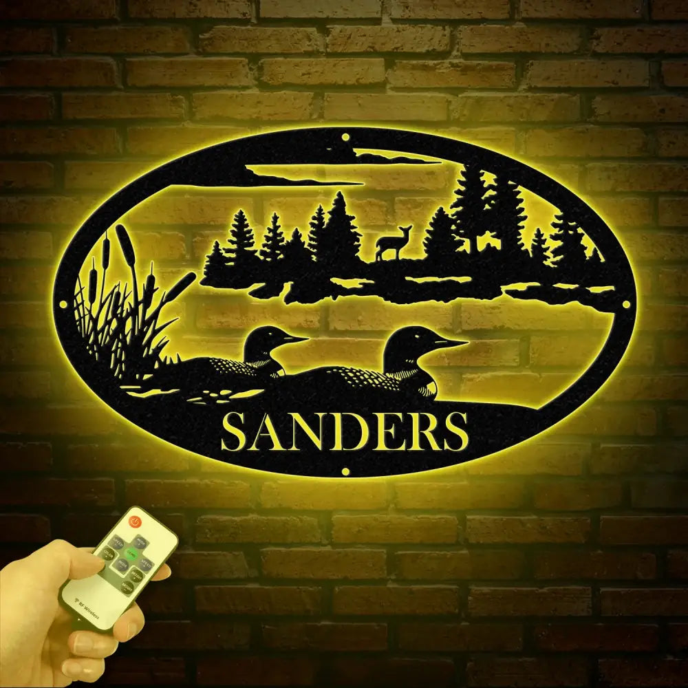 Custom Duck Sign with Led Lights Personalized Duck Metal Sign Farmhouse Decor Duck Hutch Coop Sign Quack Shack Cabin