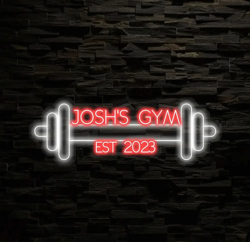 Custom Dumbbell Neon Sign Gym Wall Hanging Neon Barbell Neon Light Sign For Sports Room Decor Club Party Bar Gym Custom