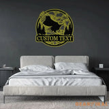 Custom Eagle Metal Wall Art LED Light Custom Outdoor Eagle Monogram Metal Wall Hanging Eagle Home Decor Metal Wall Art