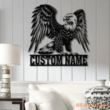 Custom Eagle Metal Wall Art with Lights Personalized American Eagle Sign Patriotic Wall Decor Living Room Decor Unique