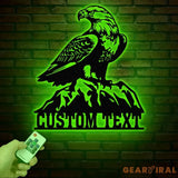 Custom Eagle Metal Wall Art with Lights Personalized American Eagle Sign Patriotic Wall Decor Living Room Decor Unique