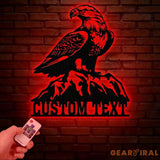 Custom Eagle Metal Wall Art with Lights Personalized American Eagle Sign Patriotic Wall Decor Living Room Decor Unique