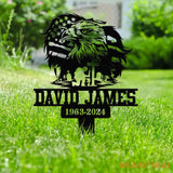 Custom Eagle Veteran Memorial Stake Metal Stake Outdoor Decor In Loving Memory Outdoor Stake Sympathy Sign Veteran