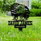 Custom Eagle Veteran Memorial Stake Metal Stake Outdoor Decor In Loving Memory Outdoor Stake Sympathy Sign Veteran