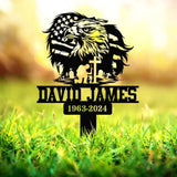 Custom Eagle Veteran Memorial Stake Metal Stake Outdoor Decor In Loving Memory Outdoor Stake Sympathy Sign Veteran