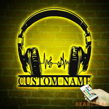 Custom Earphones Metal Wall Art - Personalized Headphones Decor - Musical Instrument - Music Lovers Gift | GearViral