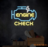 Custom Engine Check Neon Garage Sign UV Neon Sign Garage Sign Custom Neon Sign Birthday Gift For Dad Workshop Sign
