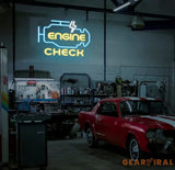 Custom Engine Check Neon Garage Sign UV Neon Sign Garage Sign Custom Neon Sign Birthday Gift For Dad Workshop Sign