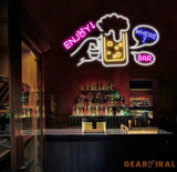 Custom Enjoy Neon Beer Bar Sign Personalized Bar Club Neon Signs Neon Sign Home Bar Decor Bar Decoration Neon Lights