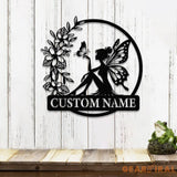 Custom Fairy Metal Garden Sign Flower Garden Sign Fairy Garden Decor Outdoor Garden Yard Decor Metal Fairy Garden Art