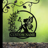 Custom Fairy Metal Garden Sign Flower Garden Sign Fairy Garden Decor Outdoor Garden Yard Decor Metal Fairy Garden Art