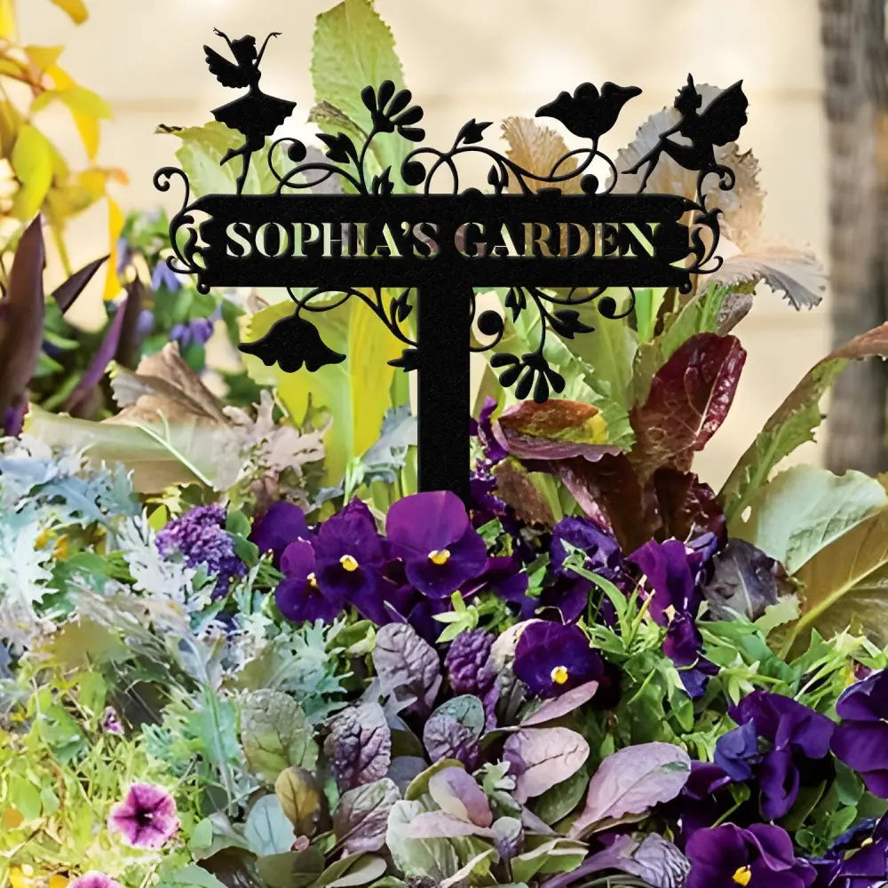 Custom Fairy Metal Garden Sign,Custom Garden Sign,Fairy Garden Stake,Outdoor Garden Yard Decor,Metal Fairy Garden
