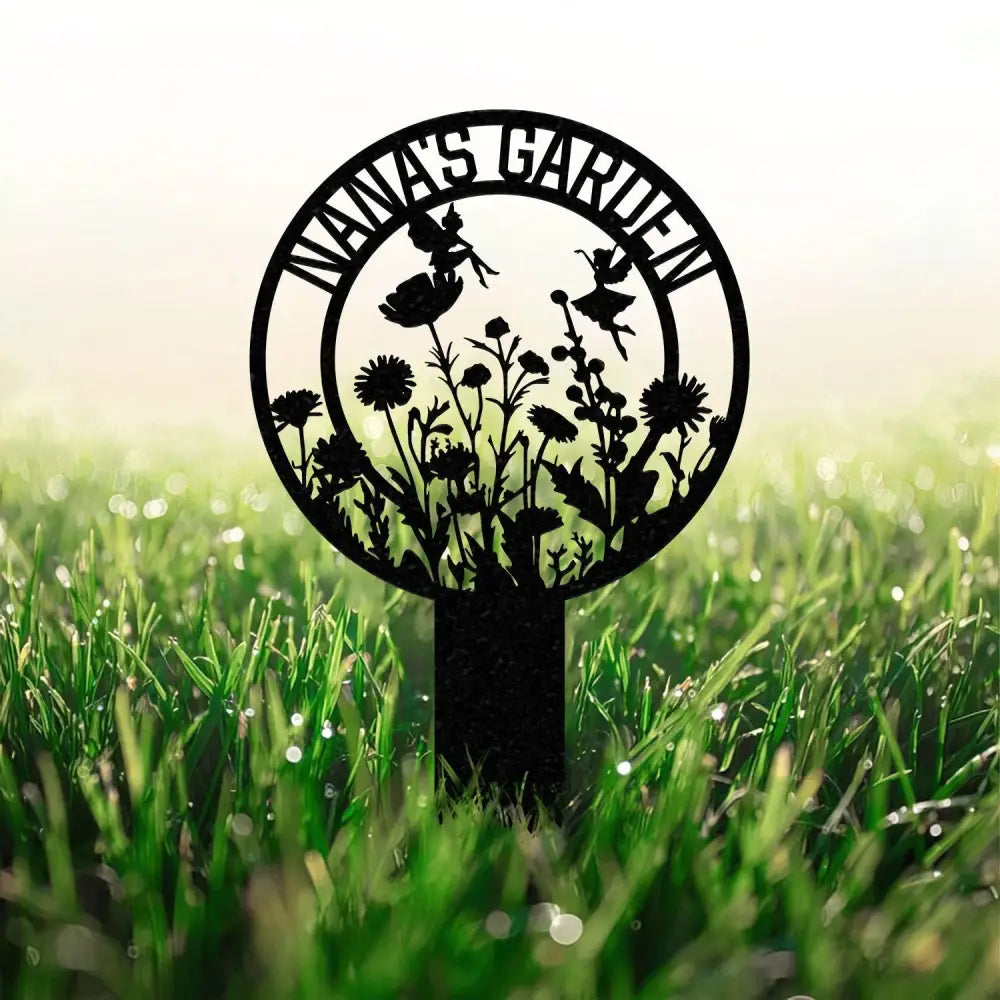 Custom Fairy Metal Garden Sign,Custom Garden Sign,Fairy Garden Stake,Outdoor Garden Yard Decor,Metal Fairy Garden Art