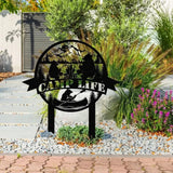 Custom Family Name Campers Metal Yard Sign with Led Lights Camping Car Trailer Stake Campsite Decor RV Decor Camping