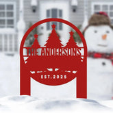 Custom Family Name Christmas Tree Metal Yard Stake Outdoor Christmas Decor Holiday Decor Merry Christmas Sign Outdoor