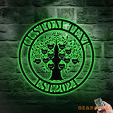 Custom Family Name Sign Life Tree Metal Sign - Personalized Family LED Wall Decor Personalized Wall Art Housewarming