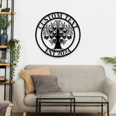 Custom Family Name Sign Life Tree Metal Sign - Personalized Family LED Wall Decor Personalized Wall Art Housewarming