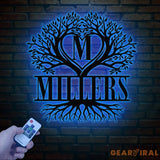 Custom Family Name Sign with Led Lights Personalized Family Tree Decor Tree Sign for Home Last Name Sign Christmas Gifts