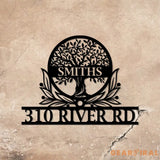 Custom Family Tree of Life Address Sign Metal Home Sign House Numbers Sign - Gearviral