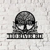 Custom Family Tree of Life Address Sign Metal Home Sign House Numbers Sign - Gearviral