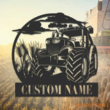 Custom Farm Sign Tractor Driver Metal Wall Art LED Light Personalized Farm Tractor Name Sign Home Decor Truck Decor