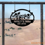 Custom Farmhouse Metal Hanging Sign Personalized Farm Metal Sign Animal Farm Sign Ranch Sign Barn Sign Farm Gate Sign