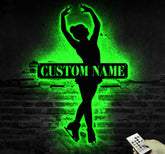 Custom Figure Skating Sign - Metal Wall With LED Light - Skater Gift - Gift For Her | GearViral