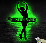 Custom Figure Skating Sign - Metal Wall With LED Light - Skater Gift - Gift For Her | GearViral