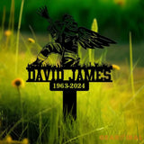 Custom Firefighter with Angels Wings Memorial Plaque Stake Personalized Firefighter Metal Sign Sympathy Gift Outdoor