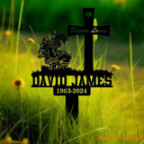 Custom Fireman Kneeling Memorial Metal Stake Firefighter Memorial Plaque FireFighter Sign Firefighter Grave Maker