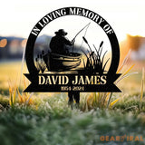 Custom Fishing Heaven Memorial Metal Stake Fisherman Memorial Sign Grave Marker Sympathy Sign Remembrance Stake Fishing