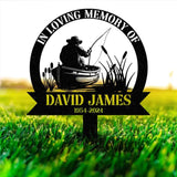 Custom Fishing Heaven Memorial Metal Stake Fisherman Memorial Sign Grave Marker Sympathy Sign Remembrance Stake Fishing