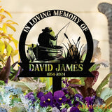 Custom Fishing Heaven Memorial Metal Stake Fisherman Memorial Sign Grave Marker Sympathy Sign Remembrance Stake Fishing