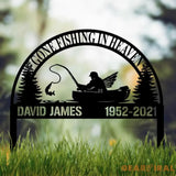 Custom Fishing In Heaven Memorial Plaque Stake Memorial Grave Marker Fisherman Memorial Stake For Grave Fisherman Loss