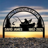 Custom Fishing In Heaven Memorial Plaque Stake Memorial Grave Marker Fisherman Memorial Stake For Grave Fisherman Loss