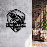 Custom Fishing Metal Wall Art LED Light Personalized Fisher Name Sign Home Decor - Gearviral