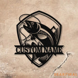 Custom Fishing Metal Wall Art LED Light Personalized Fisher Name Sign Home Decor - Gearviral