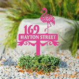 Custom Flamingo Address Sign Flamingo Stake Flamingo House Number Sign Beach Flamingo Metal Sign Tropical Metal Sign