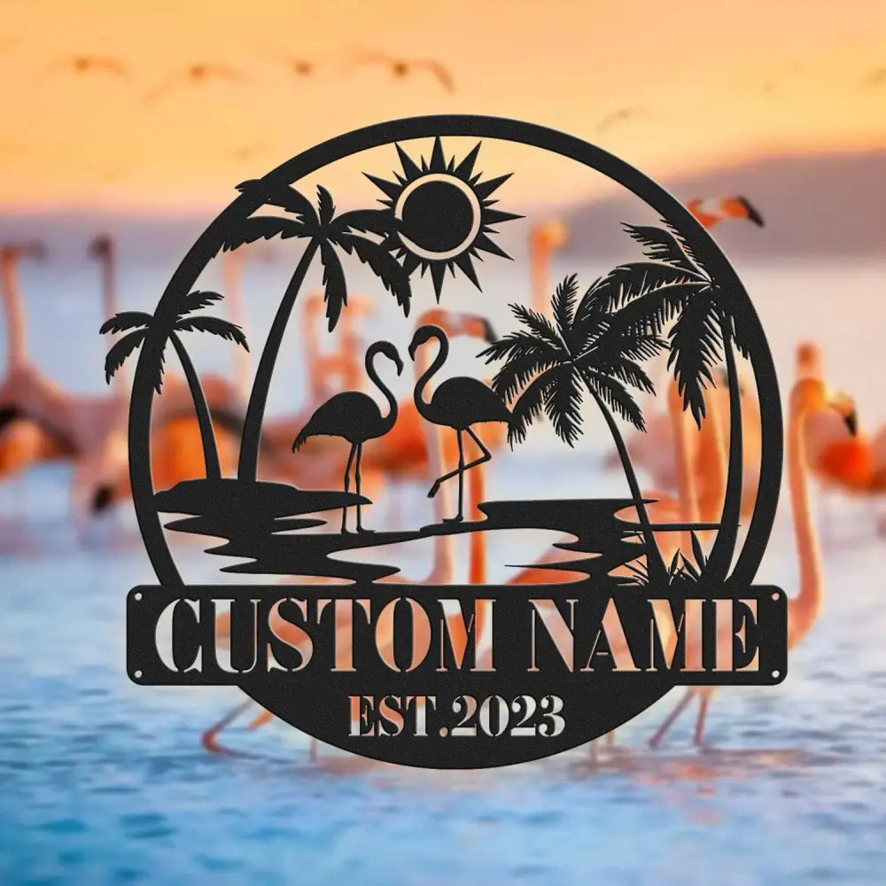Custom Flamingo Metal Sign - Flamingo Sign - Flamingo Gift - Beach House Decor | GearViral