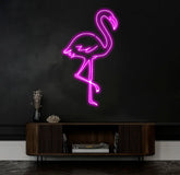 Custom Flamingo Neon Sign – Multi-Color LED Neon Light for Home Office or Café Decor – Unique Wall Art for Flamingo